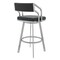 Armen Living Capri 30" Swivel Modern Metal and Slate Gray Faux Leather Bar and Counter Stool LCCPBABSSG30 - alternate 5